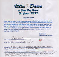 Rosanne's review of Villa Dawn on St. Croix.