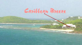 View of Caribbean Breeze and the North Shore of St. Croix