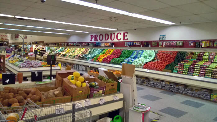 Produce Department in a grocery store on St. Croix