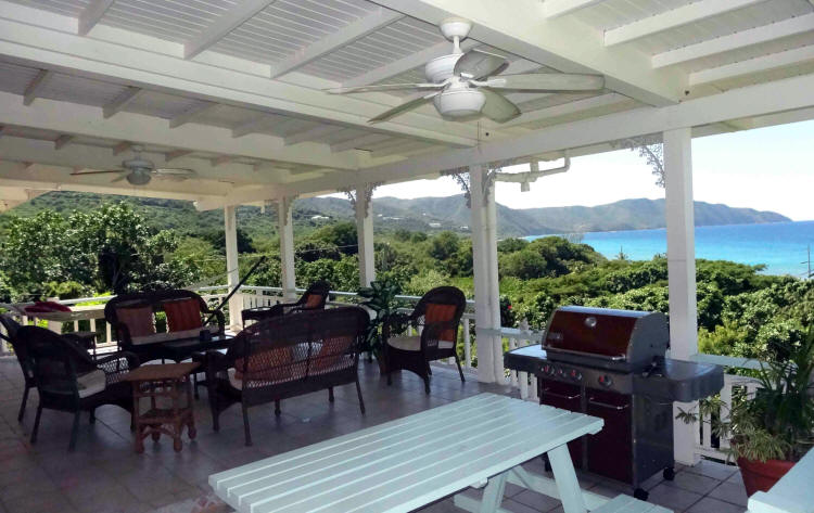 View to the west from Villa Dawn's deck.