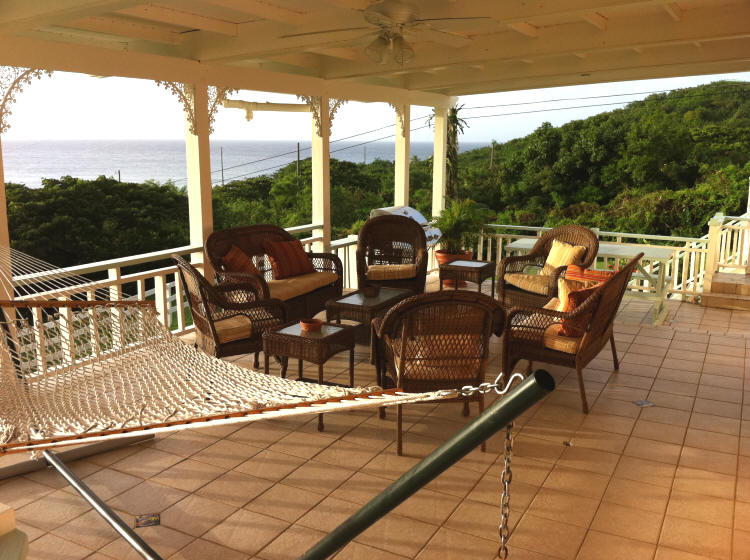 Afternoon glow on Villa Dawn's deck.