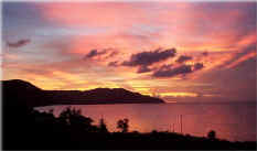 Sunset over Cane Bay, Caribbean villas for rent