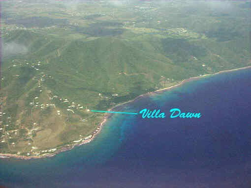 Aerial view of Villa Dawn, St. Croix